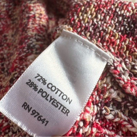 J. Jill Cardigan Women's XL Red Cotton Blend Knit Open Grandmacore Casual Boho - Picture 5 of 8